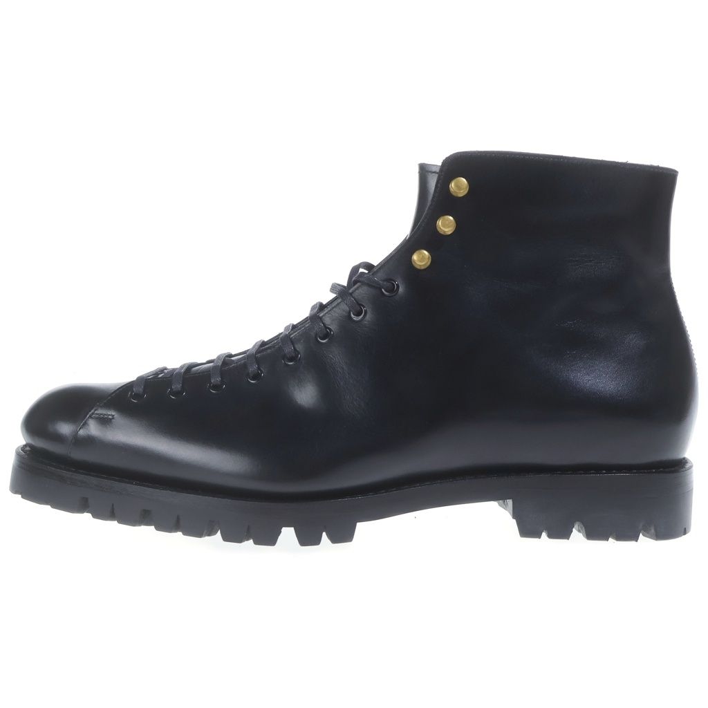 cryptogram / YOSHIHARU HASEGAWA (クリプトグラム) MONKEY BOOTS ゴールドフック レザー レースアップモンキーブーツ ブラック Y0 505-131BV