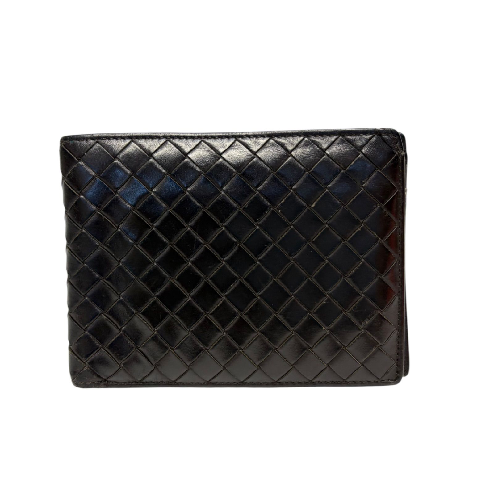 5078 BOTTEGA VENETA ボッテガヴェネタ 二つ折り財布 イントレチャート ダークブラウン
