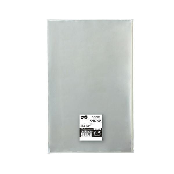 ds-（まとめ） TANOSEE OPP袋 フラット380×600mm 1パック（100枚） 〔×5セット〕