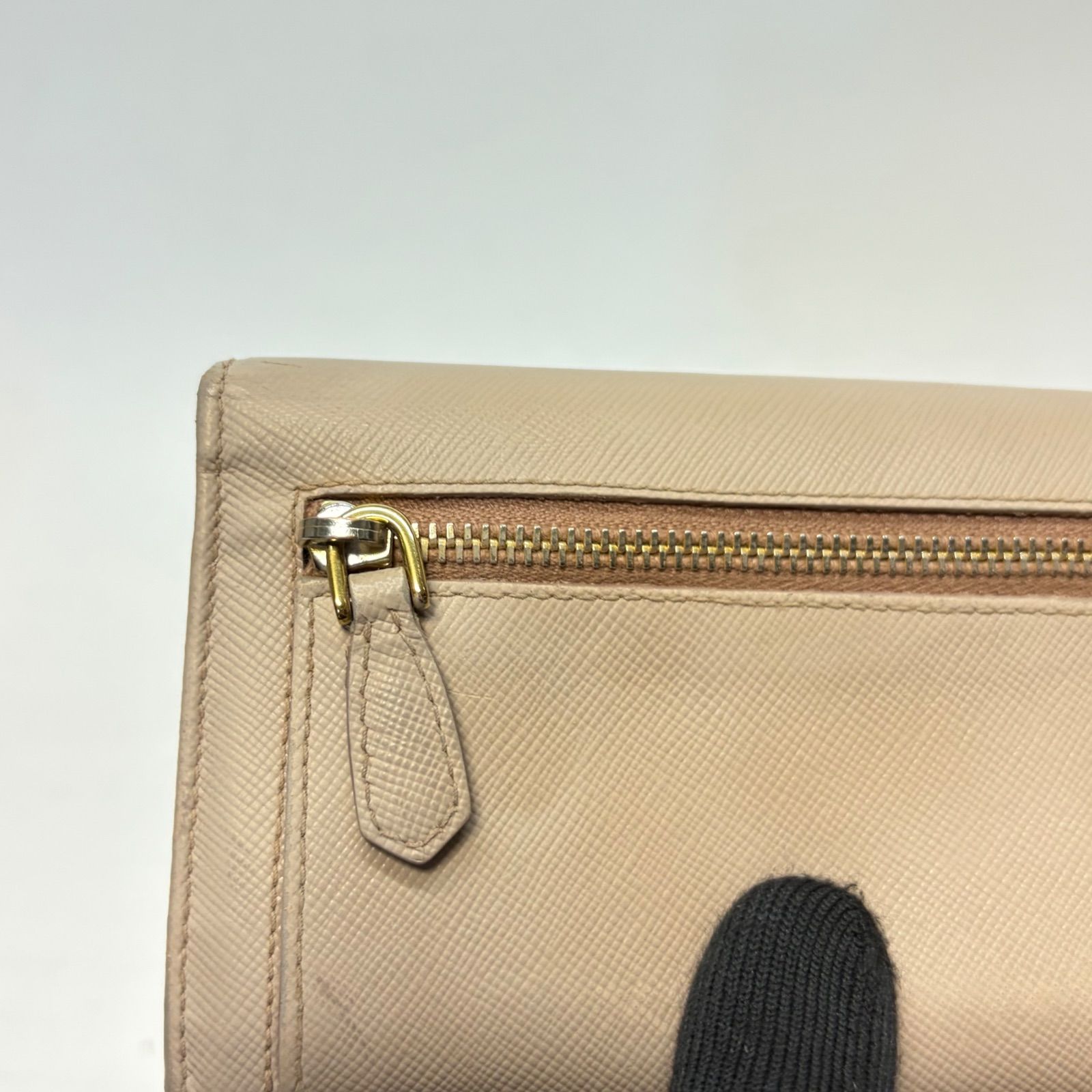 5023 PRADA プラダ 長財布 サフィアーノレザー リボン フラップ ピンク