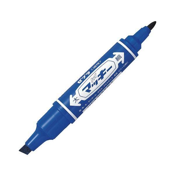 ds-ゼブラ 油性マーカー ハイマッキー角芯太字+丸芯細字 青 MO-150-MC-BL 1セット（50本）
