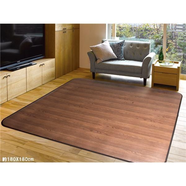 ds-ラグマット 180cm×240cm ダークブラウン 抗菌 撥水 滑り止めシート付 ホットカーペット対応 消臭機能 ダイニングラグ リビング