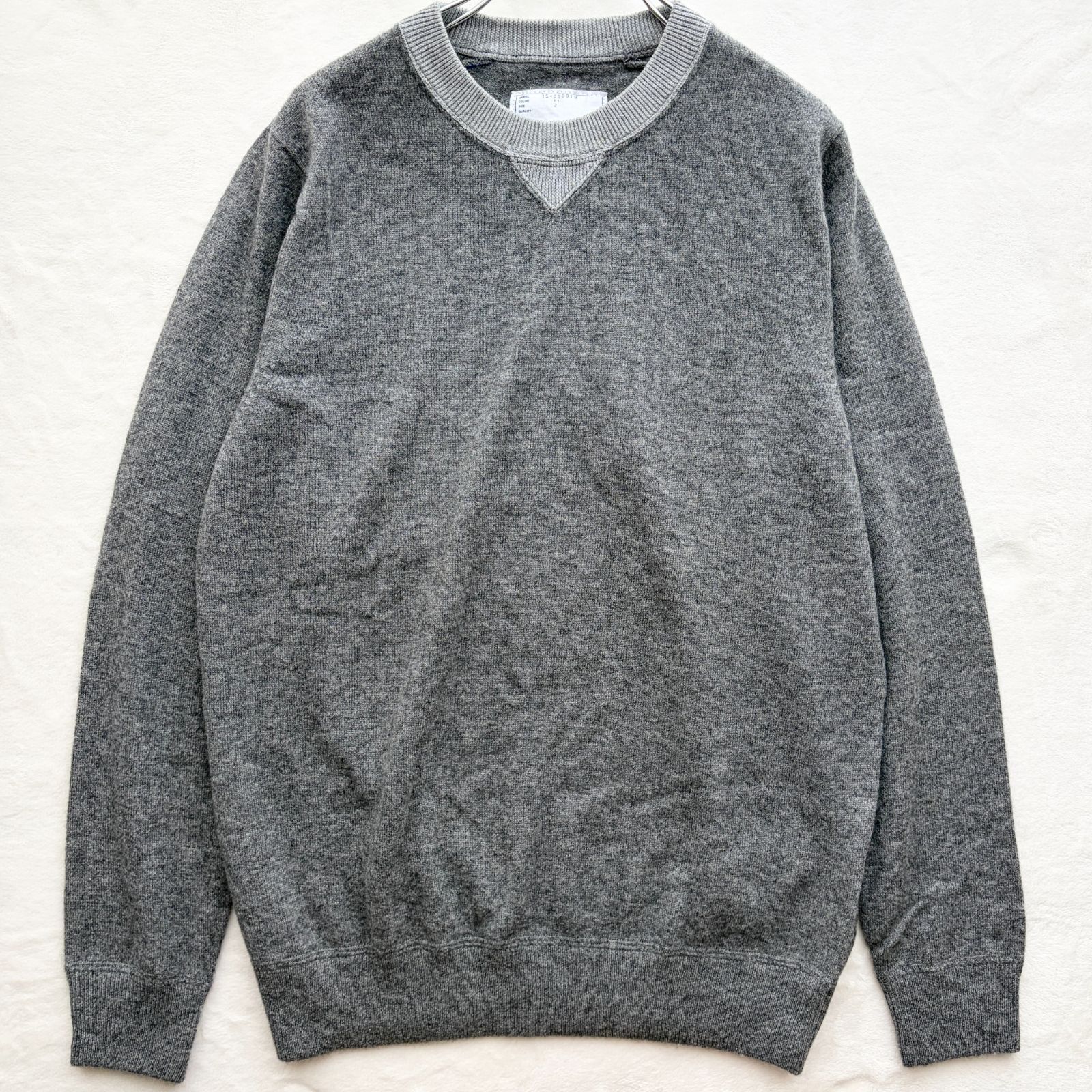 極美品】サカイ sacai ニット セーター トレーナー トップス グレー