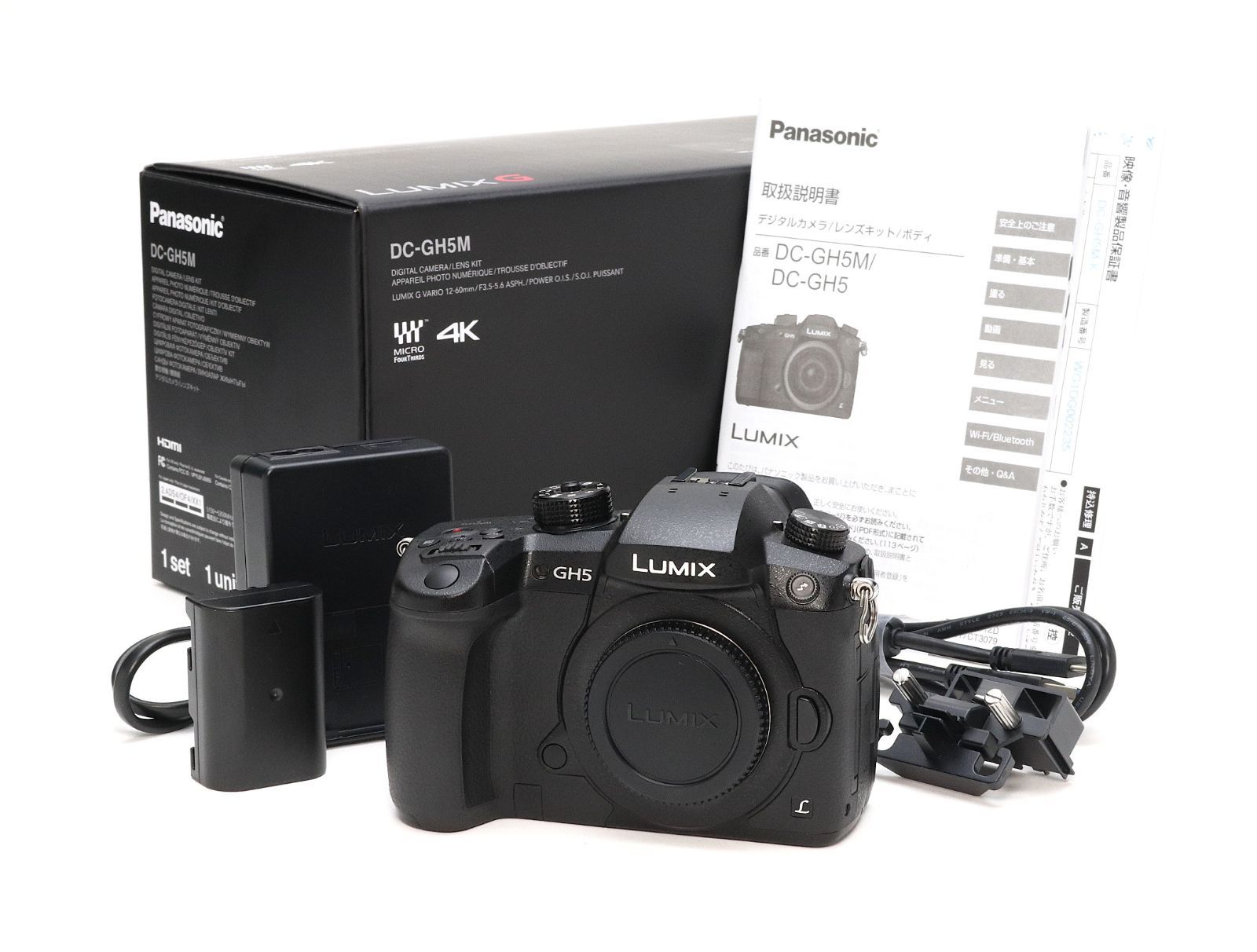 AA (新品同様) Panasonic パナソニック LUMIX G DC-GH5 ボディ ブラック シャッター数 125枚 初期不良返品対応 88-36