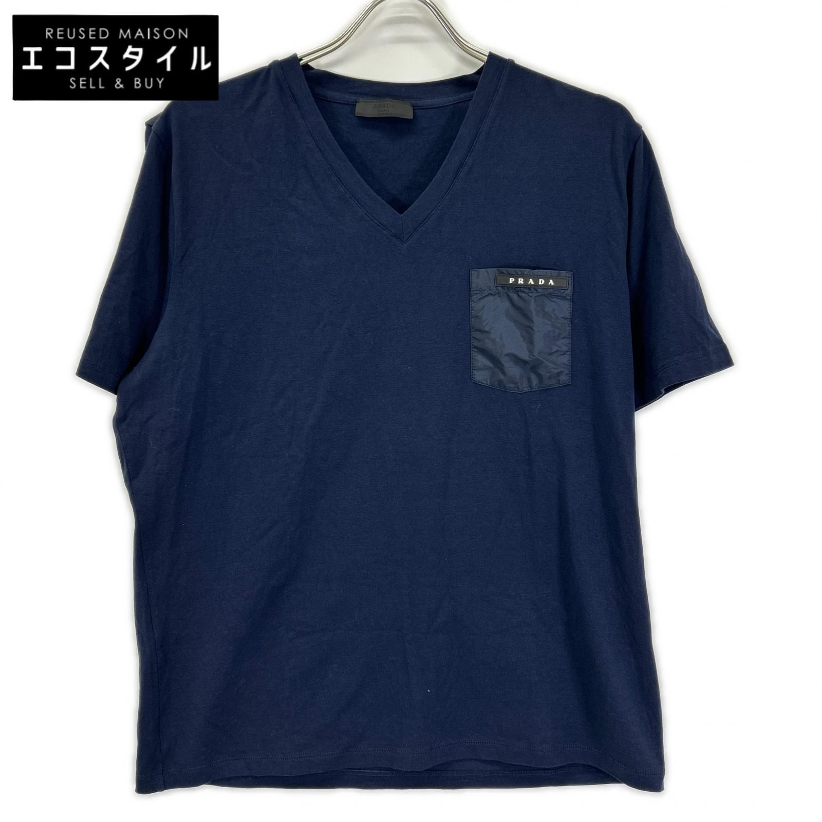 PRADA SPORT　プラダスポーツ　19年製 SJN251 ネイビー ポケット Tシャツ　XL 11,637円