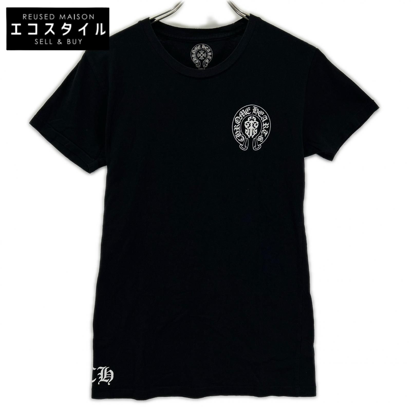Chrome hearts　クロムハーツ　ブラック アメリカンフラッグ 星条旗 スクロールラベル 半袖Tシャツ　M
