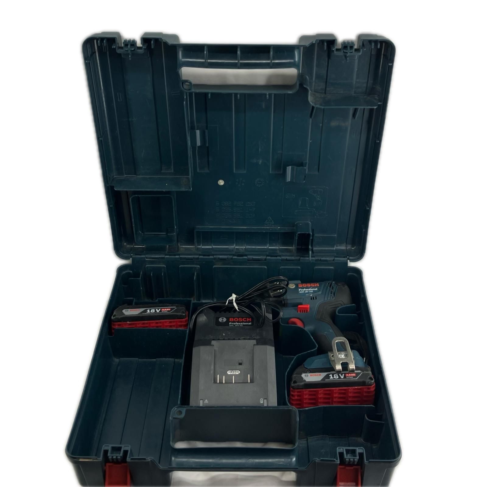 BOSCH ボッシュ 締め付け工具 インパクトレンチ バッテリー2個 充電器 ケース付 コードレス式 18v GDR18v-160