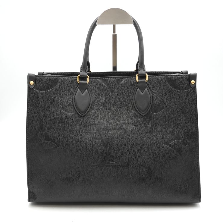 LOUIS VUITTON（ルイ・ヴィトン）オンザゴー MM モノグラム・アンプラント トートバッグ ハンドバッグ ノワール ブラック レザー ゴールド金具 M45595 レディース【中古】