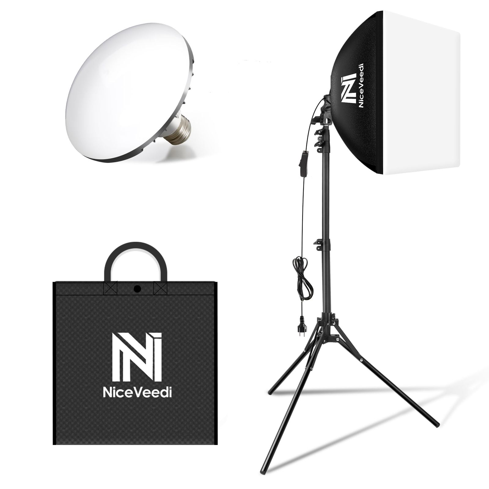 NiceVeedi 写真撮影ソフトボックス 40x40cmライトボックス LED 撮影用