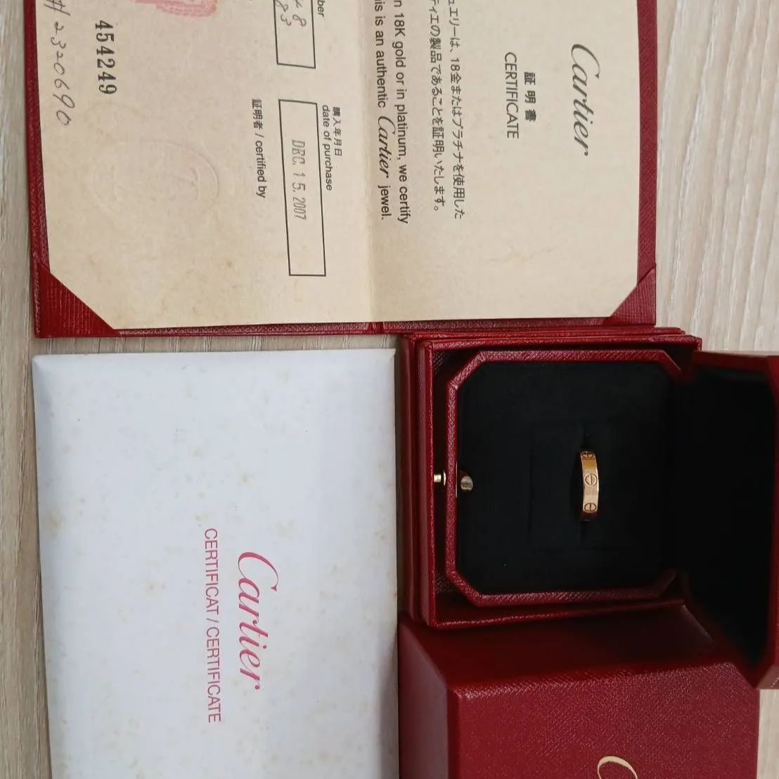 Cartier カルティエ ミニ ラブリング K18 750 #48 箱 ギャラ付き