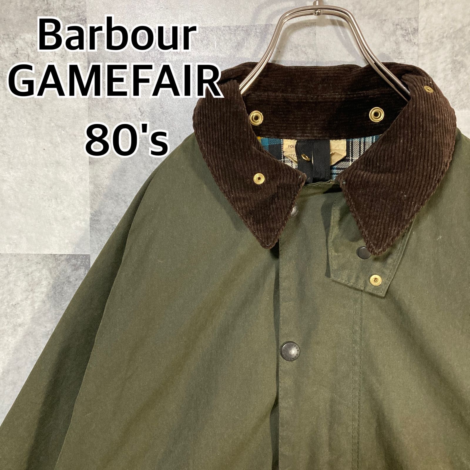 Barbour オイルドジャケット セージ　NEW GAME FAIR 英国製 80's Barbour バブアー オイルドジャケット GAMEFAIR ゲーム