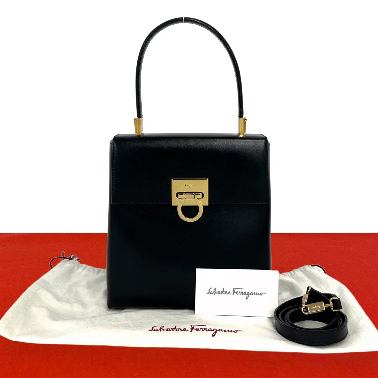 極 美品 袋付 Salvatore Ferragamo サルヴァトーレフェラガモ 