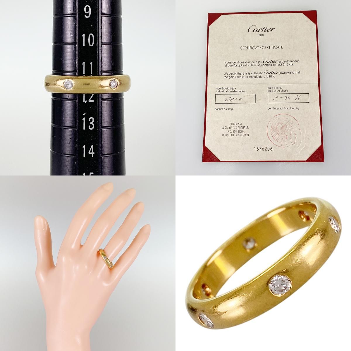 希少 Cartier ステラリング 5Pサファイア K18YG 三越購入 正規品 希少