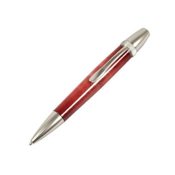 ds-キャンディカラー ボールペン/文房具 〔Red カーリーメイプル〕 パーカータイプ 芯：0.7mm 日本製 文具 『Air Brush Wood Pen』