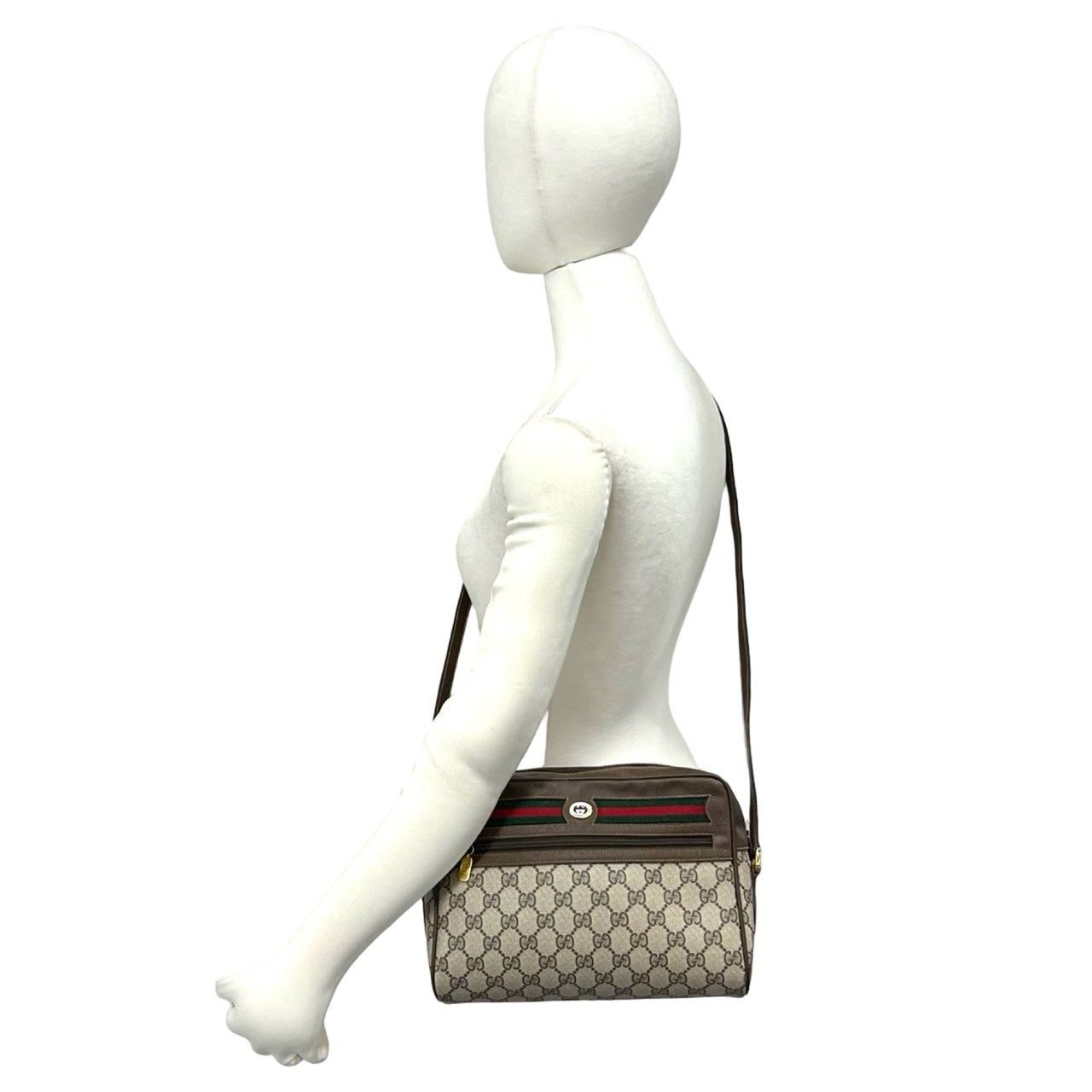 極 美品 GUCCI グッチ オールドグッチ シェリーライン GG ロゴ 柄