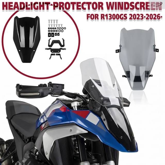 BMW R1300GS 23-26- Motorcycle Headlight Protector Windscreen Windshield Wind Deflector Screen Fairing