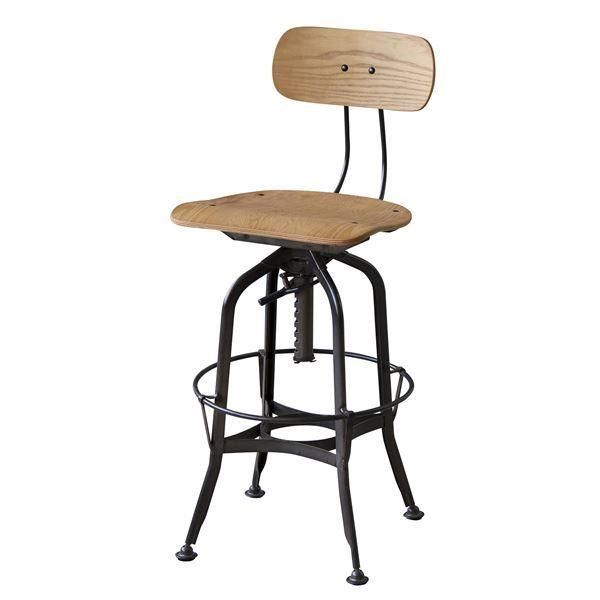 ds-カウンターチェア ハイチェア 幅40cm ナチュラル 昇降式 スチール脚 リビング ダイニング 店舗 飲食店 インテリア家具