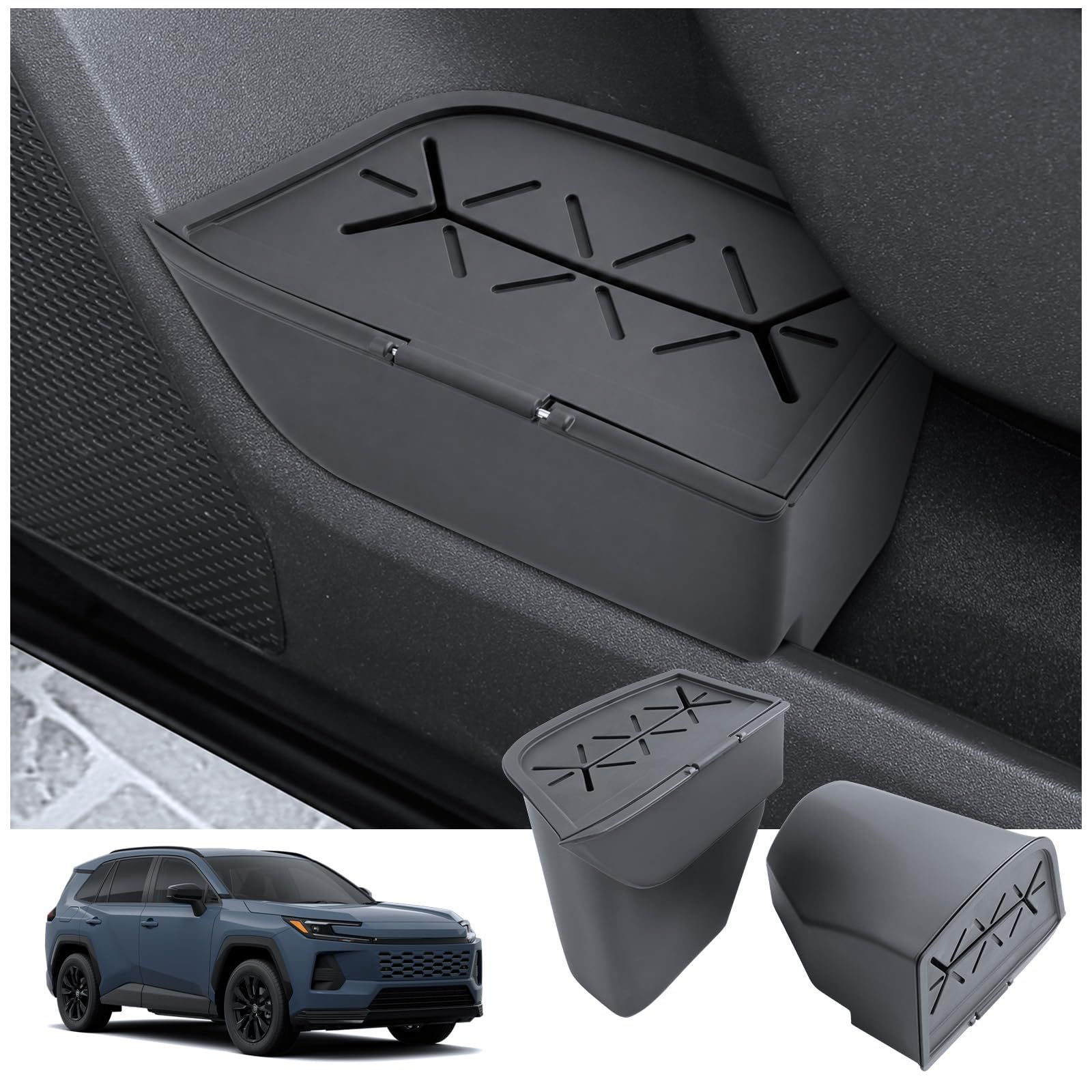【BIXUAN】新型 RAV4 60系 ゴミ箱 ラブ4 専用 ドアサイド 収納ボックス 小物入れ 蓋付き 車用ごみ箱 においが漏れない 空間活用 運転席+助手席 カー用品 アクセサリーas 1795fc00