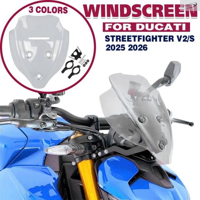 Ducati Streetfighter V2 V2/S 2025 2026 Front Sports Windshield Visor Wind Deflector Windscreen Spoiler Double Bubble Screen 11,768円