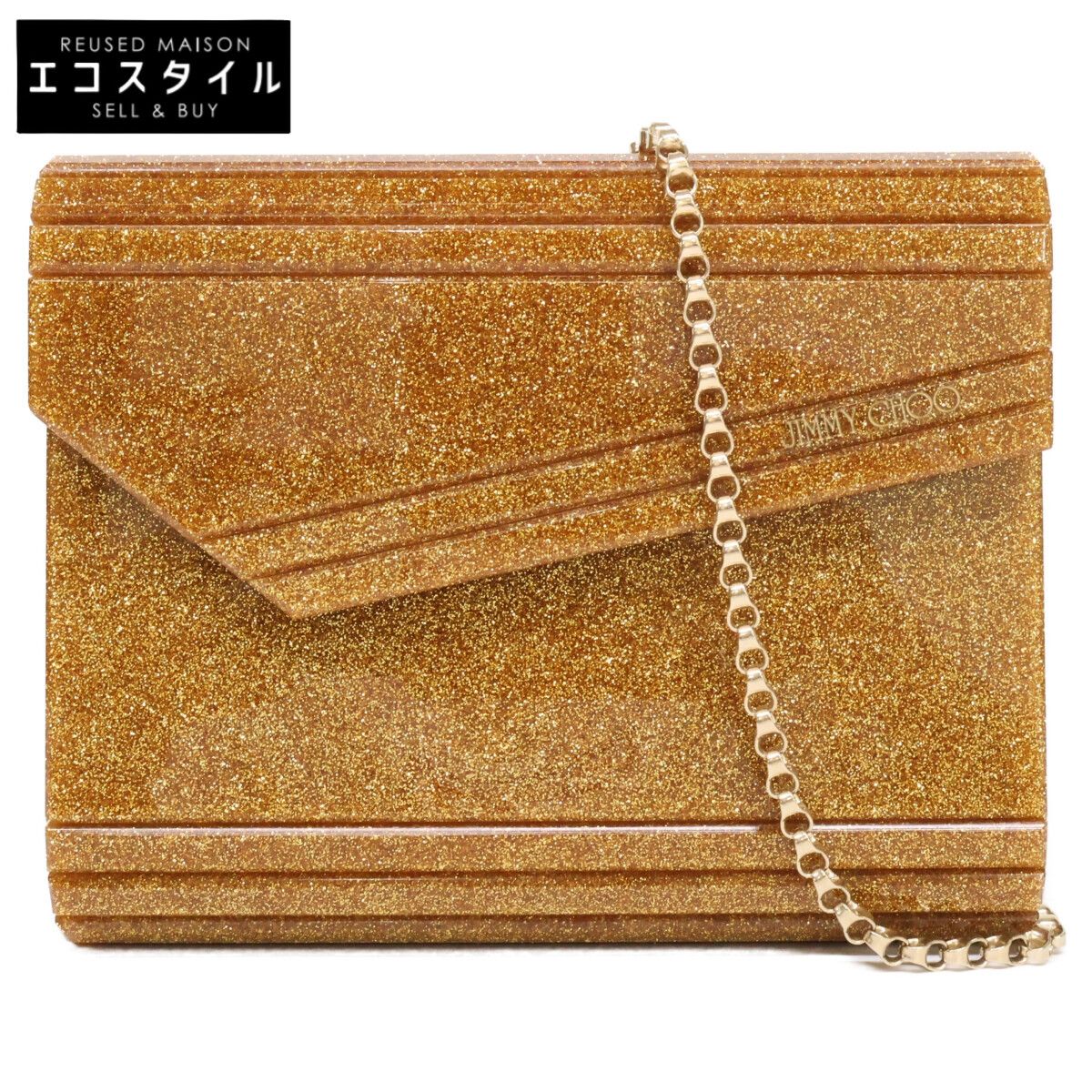 JIMMY CHOO [Good Condition] CANDY Candy Lame Clutch/ Chain