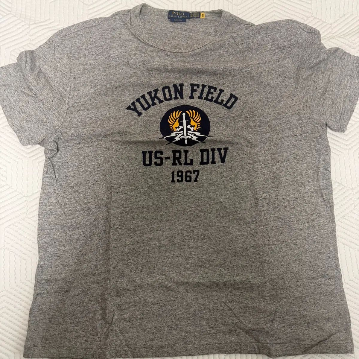 ポロラルフローレン Tシャツ グレー YUKON FIELD US-RL DIV 1967