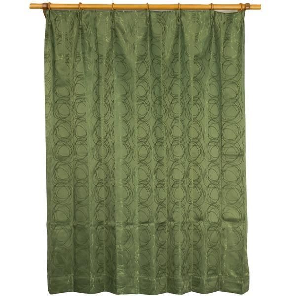 ds-カーテン 2枚組 2枚セット 2P 2重加工 円柄 100×丈225cm ダークグリーン カールス 九装 7,102円