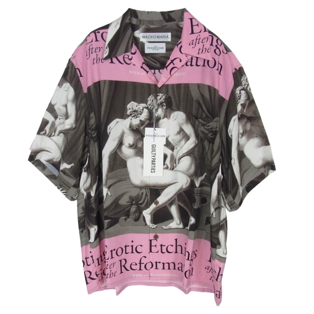 WACKO MARIA ワコマリア 26SS TPS-WM-HI04 T.P.S. S/S HAWAIIAN SHIRT TYPE-4 ハワイアン アロハ 開襟 オープンカラー 半袖 シャツ ピンク系 M【新古品】【未使用】【中古】