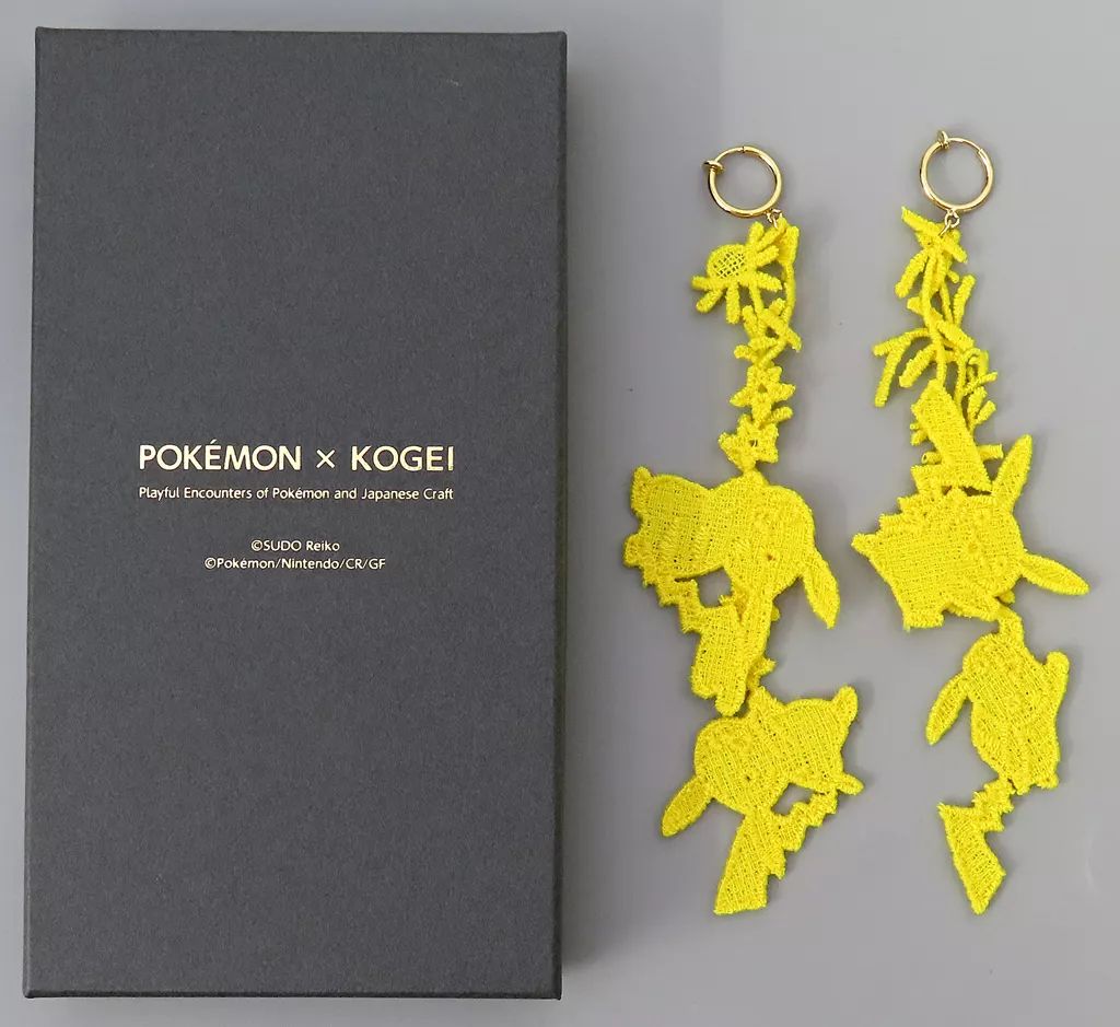 [Used] Accessory (non-metallic) Pikachu (Flower/Pikachu Forest) Earrings Reiko Sudo “Pokémon x Craft Exhibition -Great Discovery of Beauty and Purpose-”