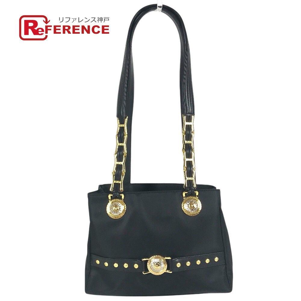 VERSACE ヴェルサーチ ショルダーバッグ メデューサ ロゴ ナイロン ブラック