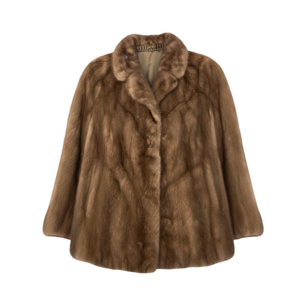 93h9 パステルミンク ファーコート サイズ13 茶系 本毛皮 Pastel Mink Fur Coat Brownt18r