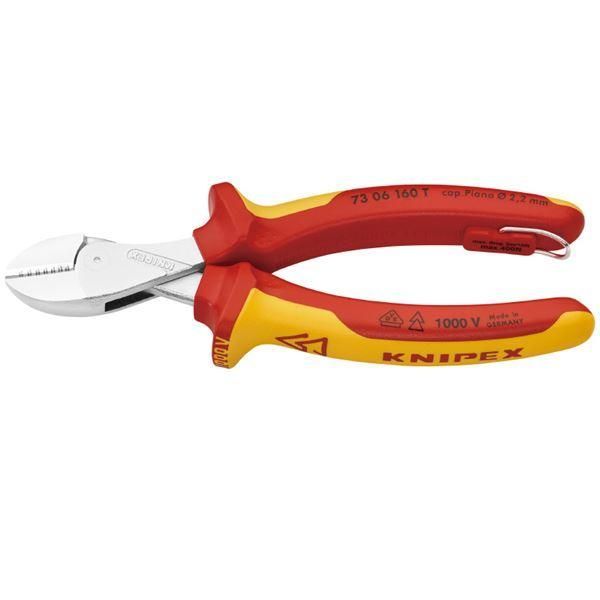 ds-KNIPEX クニペックス 7306-160TBK 絶縁コンパクトニッパー 落下防止 BK 工具 ツール DIY 作業工具 道具 ニッパー