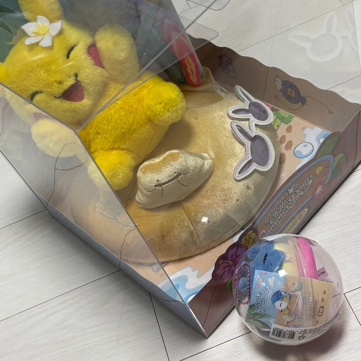 まとめ売り) Chilling Ver. サマー DAIZ MEN ぬいぐるみ ピカチュウ + チューブ マスコット レオ ポケモン プサン 釜山 ポップアップ のんびりバカンス