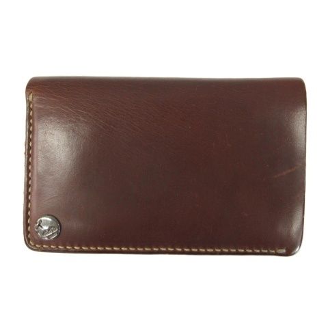 モト MOTO HAND-DYED MIDDLE WALLET 手染めミドルウォレット 2つ折り 財布 レザーウォレット ブラウン 本革