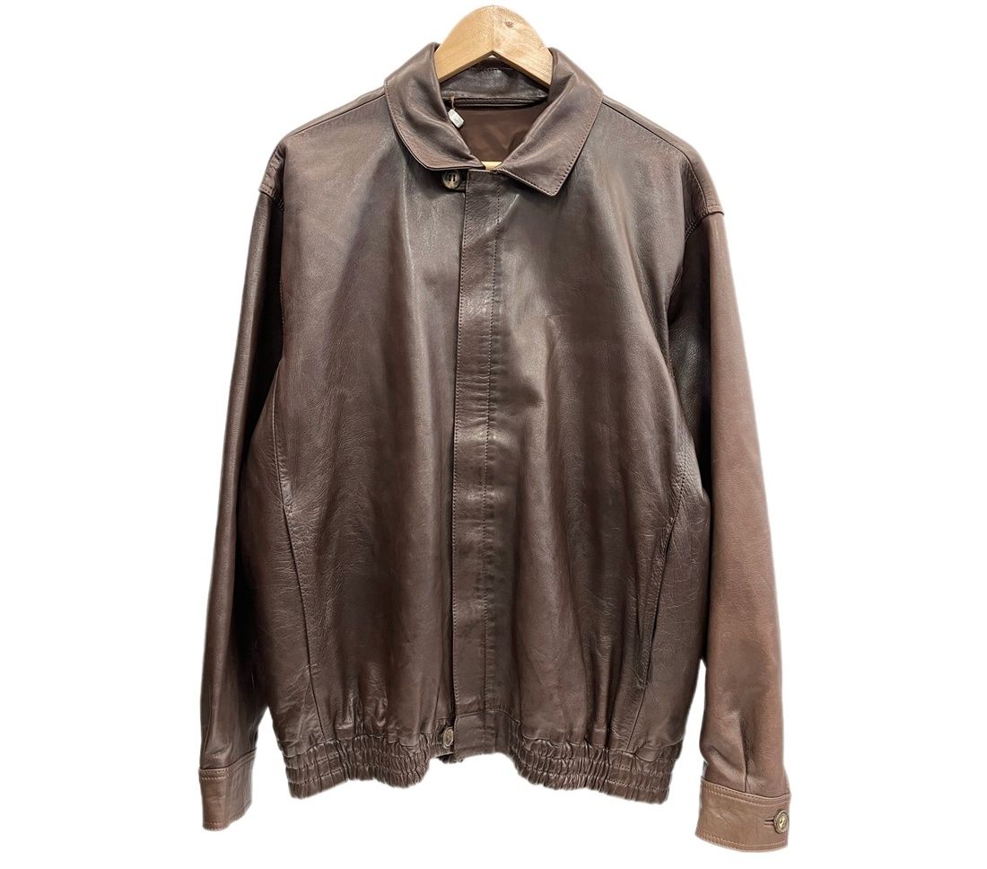 ロエベ LOEWE 80s ~90s VINTAGE LOEWE レザージャケット ヴィンテージ アーカイブ 茶 50 ジャケット ブラウン 101MT-6675