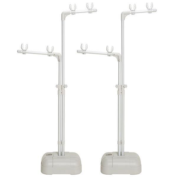 ds-屋外用 ベース付き 物干し台 〔幅35×奥行80×高さ105～170cm〕 アルミ製 高耐久性 耐食性 高さ調節 『セキスイ』