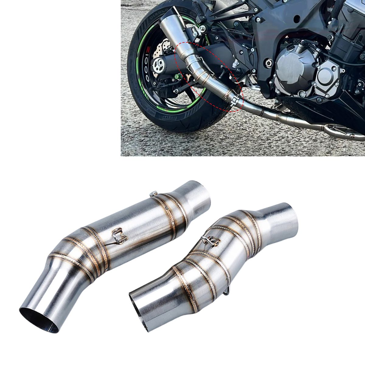カワサキ Z1000/Z1000X 用 2010-2021 排気管中間部 10,567円