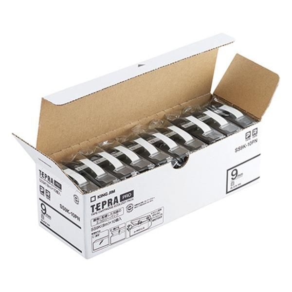 ds-キングジム PROテープ SS9K-10PN 白に黒文字9mm10個 10,865円