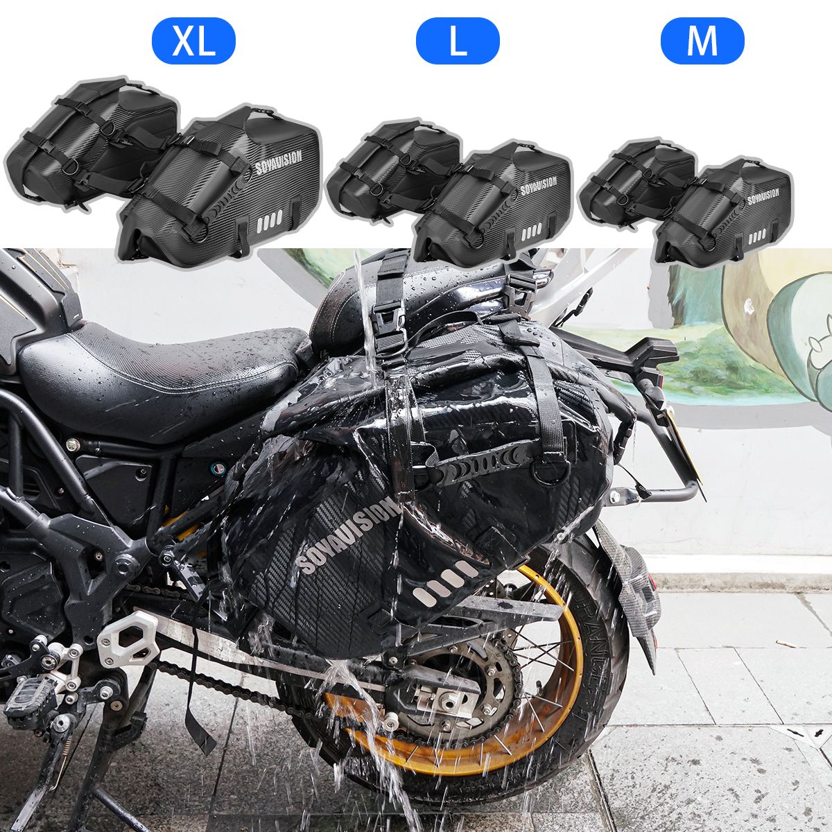 SOYAVISION オートバイサドルサイドパニアバッグ 18L/28L/48L 防水 10,789円