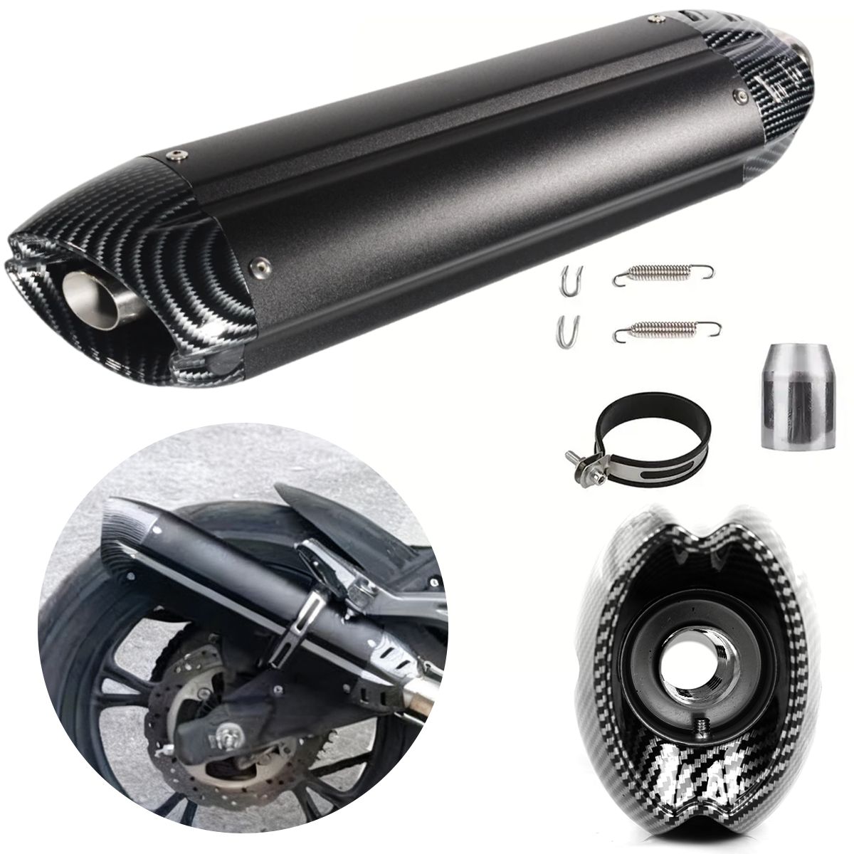 カワサキ Z900/Z800/Er6n/SV650/R1/R3/MT03 用 ユニバーサルエキゾーストパイプ