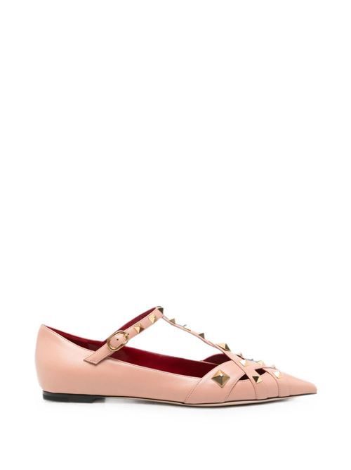 VALENTINO GARAVANI スタディ レザー バレエ フラット 送料無料