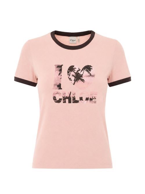 クロエ プリントコットン Tシャツ 送料無料