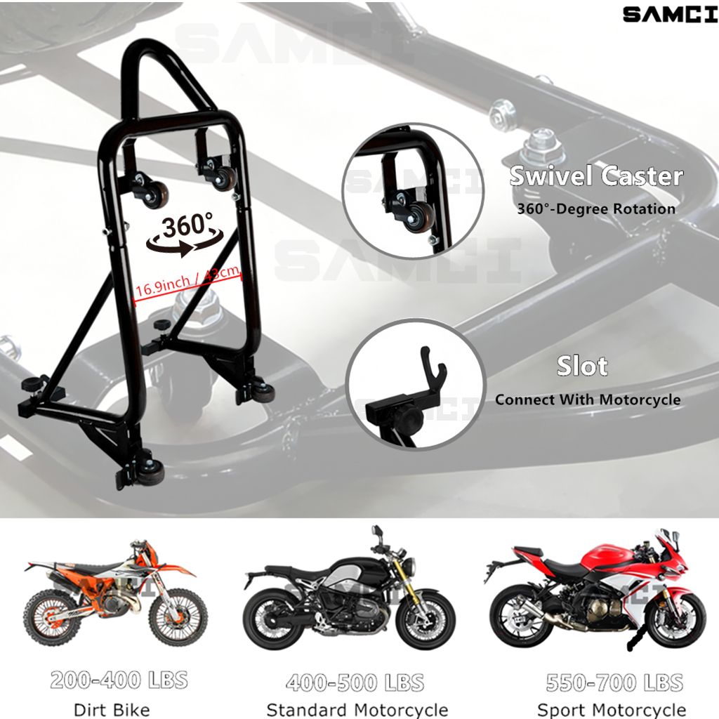 汎用オートバイ後輪スタンド 400kg耐荷重 デュアルフォークリア