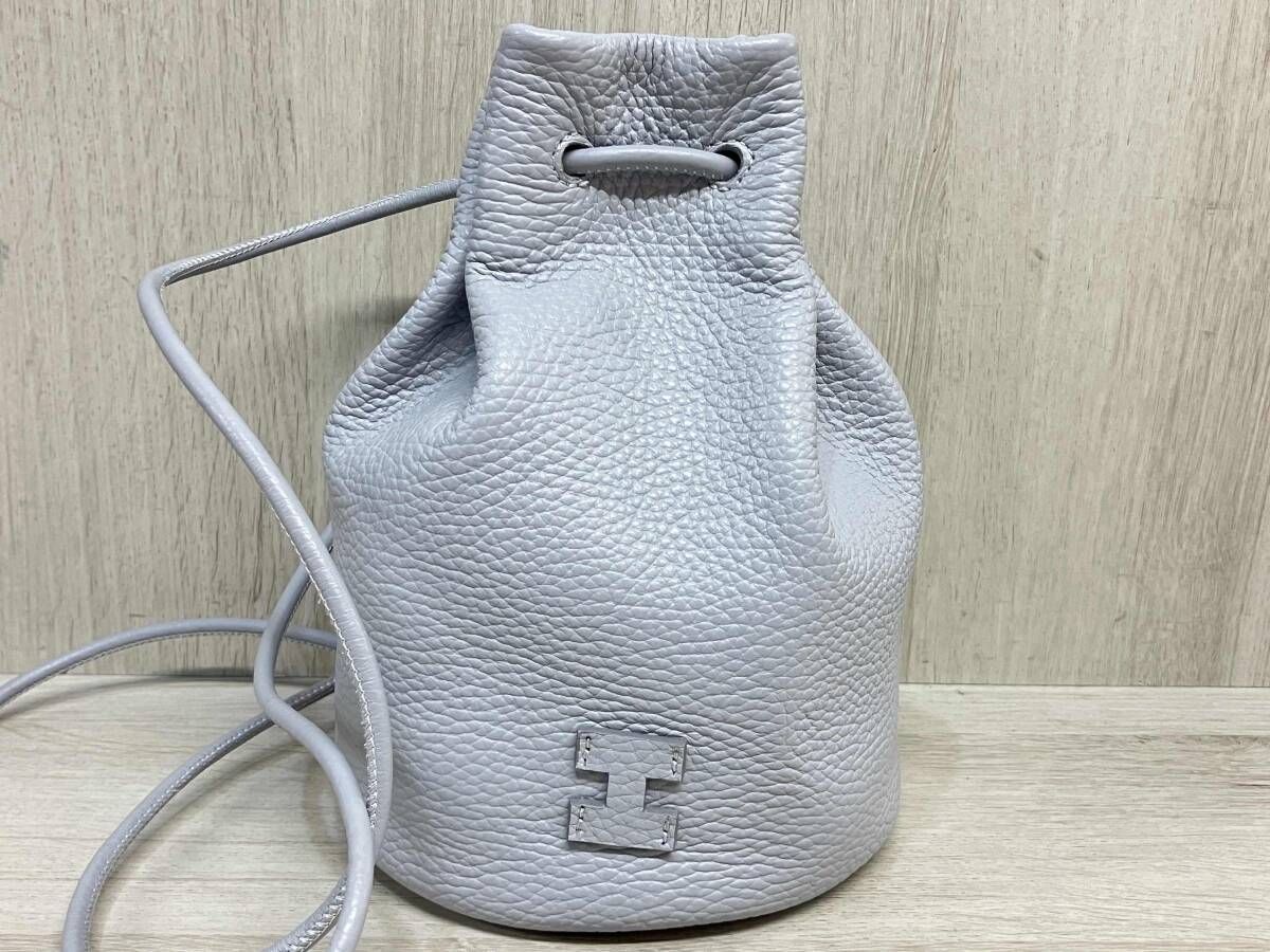 IACUCCI イタリア製 リド ドロストSD CERVO 本革 レザー 巾着 バッグ かばん 鞄 ショルダー イアクッチ ライトグレー レディース 10,853円