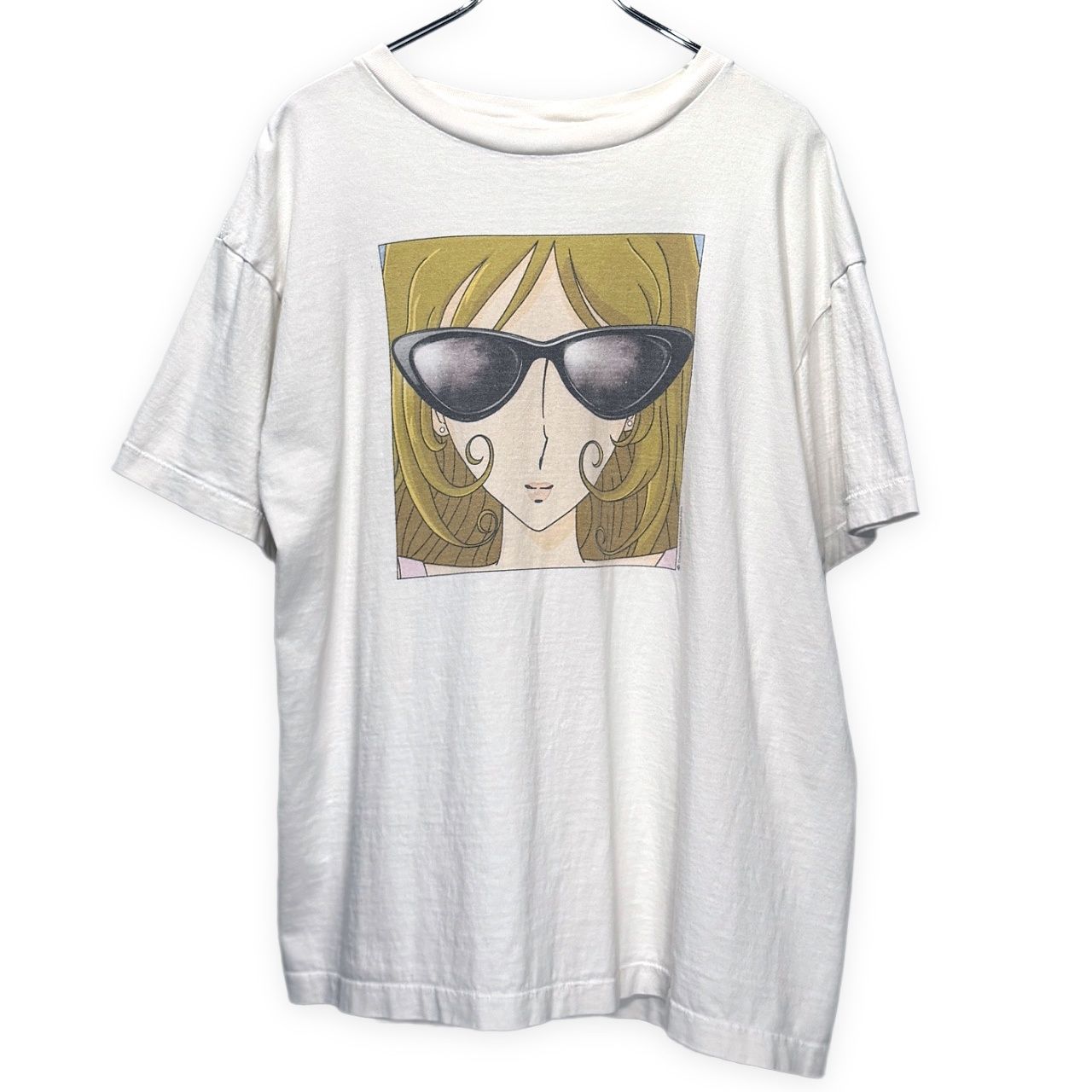 SAINT MICHAEL 23SS SS TEE/SUNGLASS/WHITE ヴィンテージ加工プリントTシャツ カットソー T-shirt Mxxxxxx セントマイケル