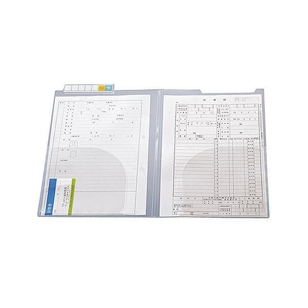 ds-リヒトラブ カルテフォルダーダブルポケット A4ヨコ 見出し紙付 HK7712-ミ 1箱(200枚)