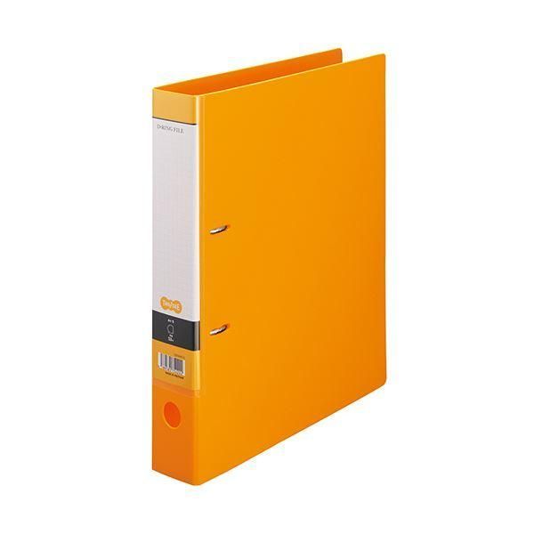 ds-（まとめ）TANOSEE DリングファイルA4タテ 2穴 350枚収容 背幅53mm オレンジ 1セット(10冊) 〔×2セット〕