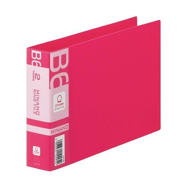 ds-（まとめ）ライオン事務器 リングファイルMINANO(ミナノ) B6ヨコ 2穴 200枚収容 背幅35mm レッド RF-228M 1冊 〔×20セット〕