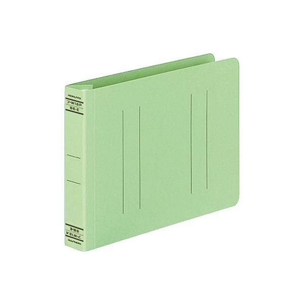 ds-（まとめ）コクヨ フラットファイルW(厚とじ)B6ヨコ 250枚収容 背幅28mm 緑 フ-W18NG 1セット(10冊) 〔×5セット〕