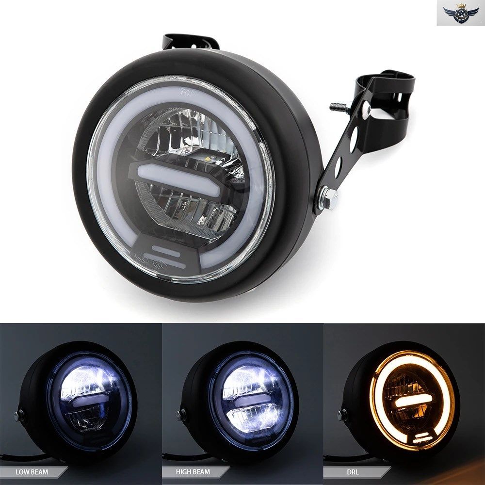 6.5インチ オートバイ LEDヘッドライト 6.5インチ ラウンドヘッドライト ハーレースポーツスターカフェレーサー ホンダ ヤマハカスタムパー 7,173円