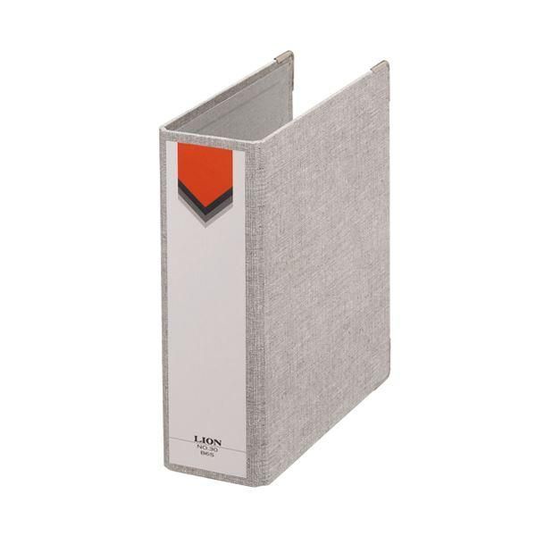 ds-（まとめ）ライオン事務器 スモールファイルB6タテ 2穴 270枚収容 背幅60mm グレー No.30-B6S 1冊 〔×5セット〕